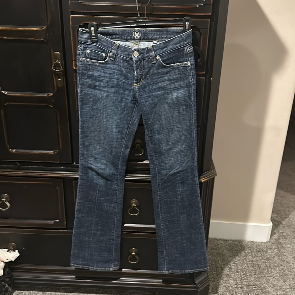bebe Dark Blue Flare Jeans